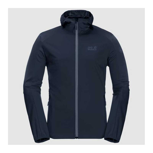 Jack Wolfskin Mens Go Hike Softshell Windproof Hiking Jacket - Night Blue