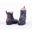 Woodland Womens Navy Floral Chelsea Wellington Boots