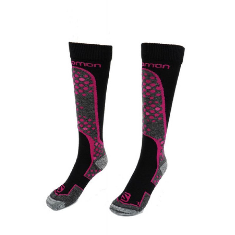 salomon compression ski socks Salomon Unisex Ski Snowboard Socks - Black/Pink