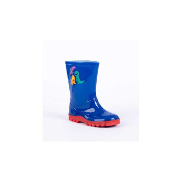 Woodstock Kids Wet Dinosaur Wellington Boots - Navy Blue