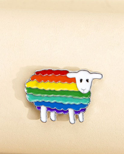 Rainbow Sheep Pin Badge