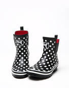 Evercreatures  Black Polka Meadow Wellies