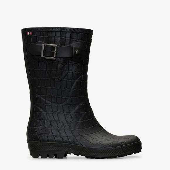 Viking Footwear Womens Hedda Croco Rubber Boot - Black